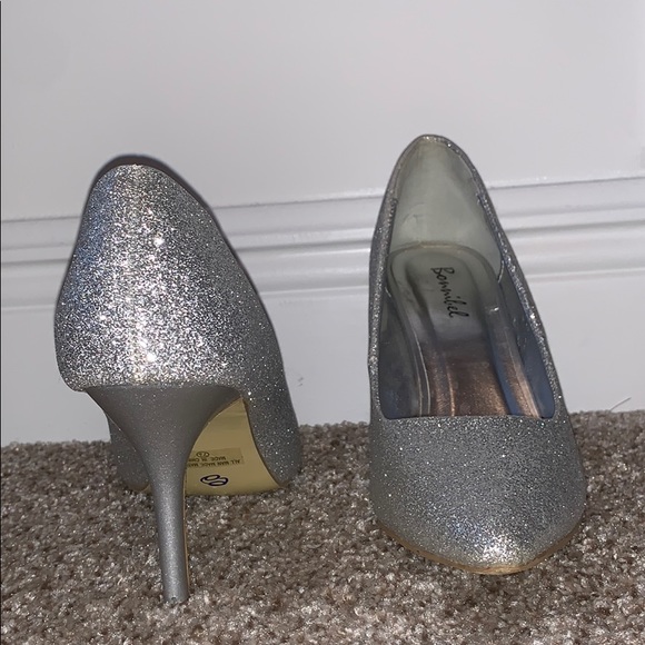 Bonnibel Sparkly Silver High Heels - Picture 3 of 3